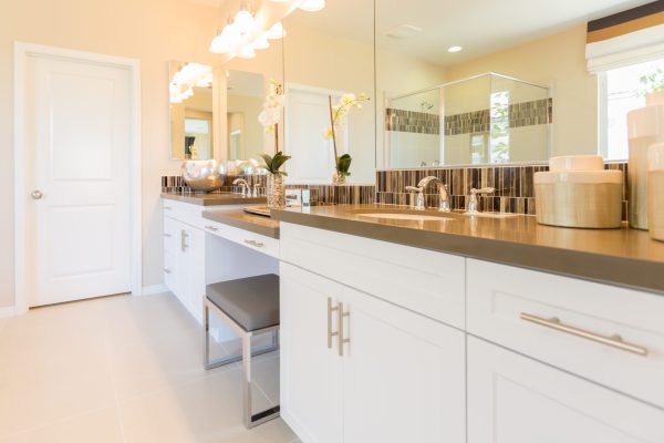 New Modern Bathroom Sink, Faucet, Subway Tiles and Counter